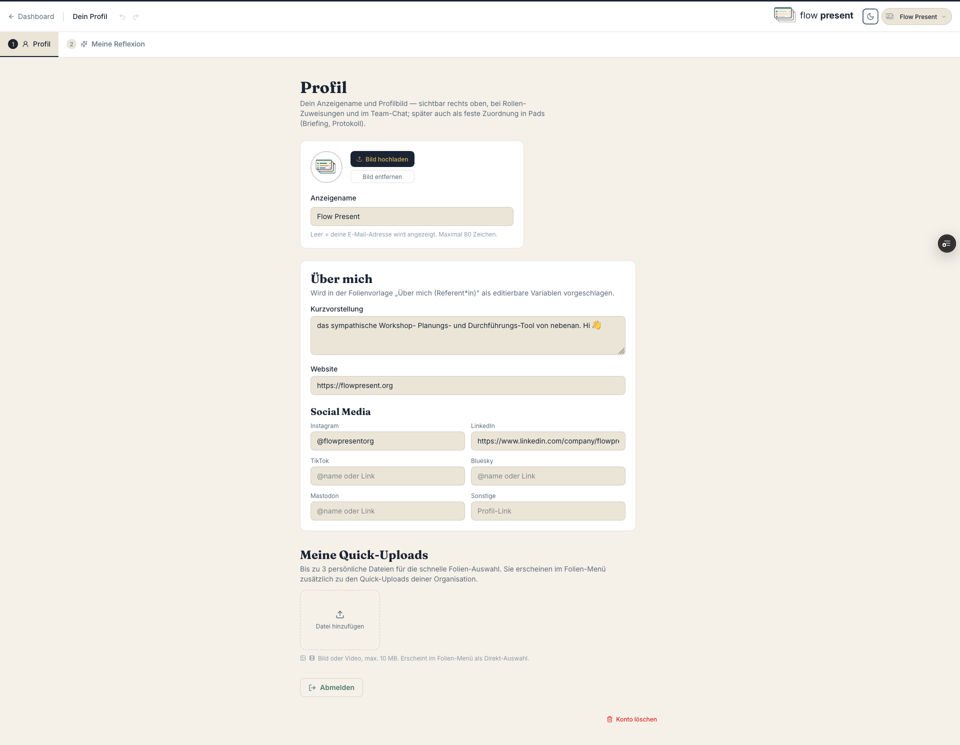 Profil-Einstellungen